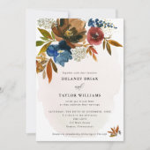 Waterverf Boho Floral, huwelijk Kaart (Voorkant)