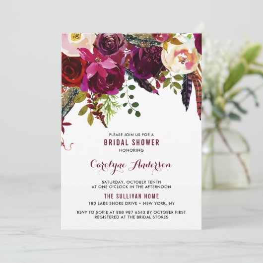 Waterverf Boho Floral najaar Vrijgezellenfeest Kaart (Staand voorkant)