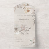 Waterverf Boho Floral No Dinner All In One Uitnodiging (Binnen)