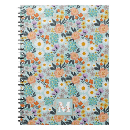 Waterverf Boho Floral Notitieboek (Voorkant)