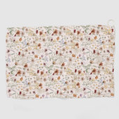 Waterverf Boho Floral Pattern Golfhanddoek (Horizontaal)