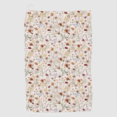 Waterverf Boho Floral Pattern Golfhanddoek (Voorkant)