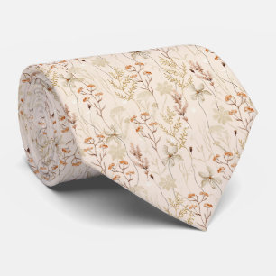 Waterverf Boho Floral Pattern Stropdas