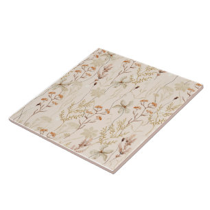 Waterverf Boho Floral Pattern Tegeltje