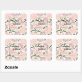 Waterverf Boho Floral Vierkante Sticker (Vel)