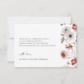 Waterverf Boho Floral Wedding Bedankkaart (Achterkant)