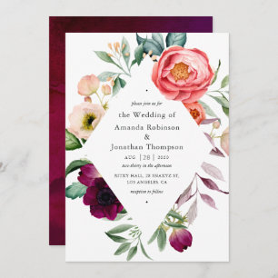 Waterverf Boho Floral Wedding Kaart