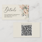 Waterverf boho florale details. Elegant bruiloft Informatiekaartje (Voorkant / Achterkant)