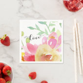 Waterverf Boho Flowers & Script Typography Love Servet (Insitu)