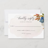 Waterverf Boho Flowers Wedding Reply RSVP Kaartje (Voorkant)