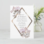 Waterverf Boho Gedroogde bloemen Wedding Kaart (Staand voorkant)