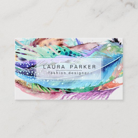 Waterverf Boho  Girly Chic Visitekaartje (Voorkant)