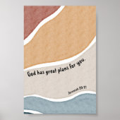Waterverf boho God heeft geweldige plannen voor u Poster (Voorkant)