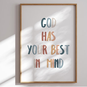 waterverf boho God heeft je beste in gedachten pos Poster