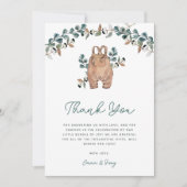 Waterverf Boho Greenery Baby shower Bedankkaart (Voorkant)