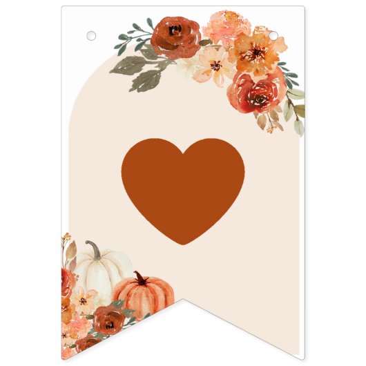 Waterverf Boho Herfst Kleine Pompoen Herfst Bloeme Vlaggetjes (Eerste vlag)