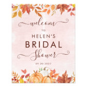 Waterverf Boho Herfst Pompoen Bruidsdiner Welkom Foto Afdruk (Voorkant)