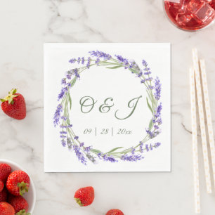 Waterverf Boho Lavendel Bruiloft Servet