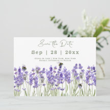 Waterverf Boho Lavendel Save The Date Kaart