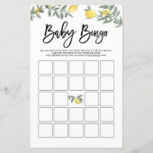 Waterverf Boho Lemons Baby shower Bingo Game (Voorkant)