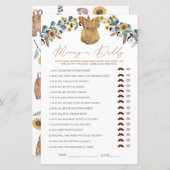 Waterverf Boho mama of papa Baby shower Game (Voorkant / Achterkant)