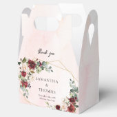 Waterverf Boho Marsala rozen gouden bruiloft Bedankdoosjes (Geopend)