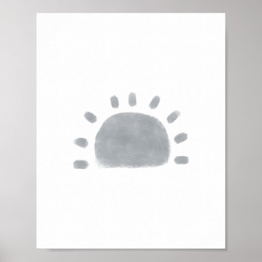 Waterverf Boho minimalistische zon poster (Voorkant)