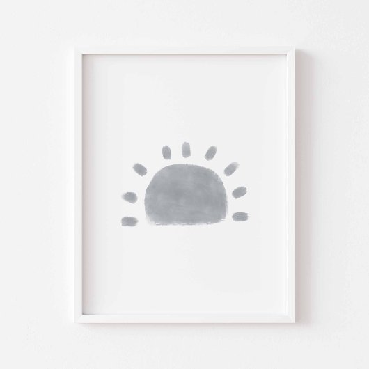 Waterverf Boho minimalistische zon poster