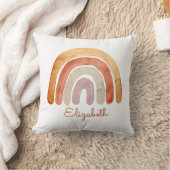 Waterverf Boho Modern Rainbow Name Sierkussen (Deken)