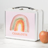 Waterverf Boho Pastel Kinder Meisje Bloemen Regenb (In situ)