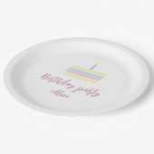 Waterverf boho pastel roze Birthday Party Papieren Bordje (Gekanteld)