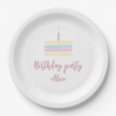 Waterverf boho pastel roze Birthday Party Papieren Bordje (Voorkant)