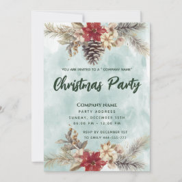 Waterverf Boho Pine kegel tak kerstfeest Kaart