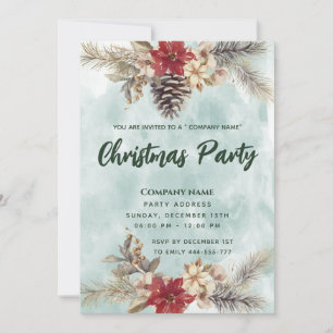 Waterverf Boho Pine kegel tak kerstfeest Kaart