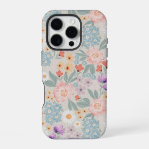 Waterverf Boho Pink Floral iPhone 16 Pro Hoesje