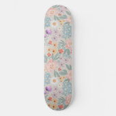 Waterverf Boho Pink Floral Skateboard (Voorkant)