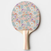 Waterverf Boho Pink Floral Tafeltennisbatje (Voorkant)