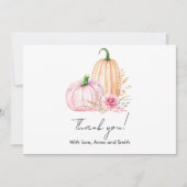 Waterverf Boho Pompoen Babyshower Bedankkaart (Voorkant)