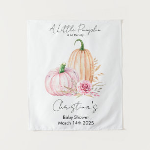 Waterverf Boho Pompoen Babyshower Wandkleed
