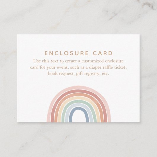 Waterverf Boho Rainbow Baby shower Enclosure Card Informatiekaartje (Voorkant)
