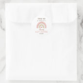 Waterverf Boho Rainbow Baby shower Ronde Sticker (Tas)