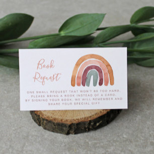 Waterverf Boho Rainbow Baby shower Verzoek om Informatiekaartje