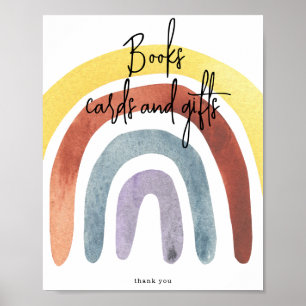 Waterverf Boho Rainbow Books-kaarten en geschenken Poster