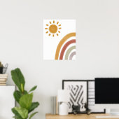 Waterverf Boho Rainbow en Sun Poster (Thuiskantoor)