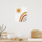 Waterverf Boho Rainbow en Sun Poster (Keuken)