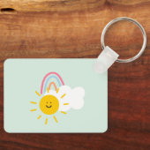 Waterverf Boho Rainbow en Sun Sleutelhanger (Voorkant)