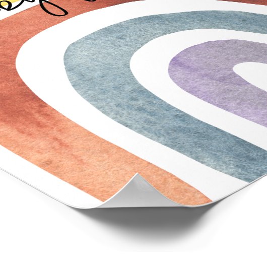 Waterverf Boho Rainbow - noem dat baby eten Poster (Hoek)