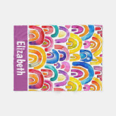 Waterverf Boho Rainbows gepersonaliseerde kinderen Fleece Deken (Voorkant (Horizontaal))