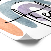 Waterverf Boho Regenboogzoeten en behandelt Poster (Hoek)