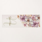 Waterverf Boho Roze Bloemen Elegant Stijlvol Yogamat (Voorkant (horizontaal))